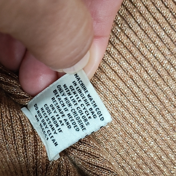 Camel Ribbed Button Cardigan - Picture 6 of 8